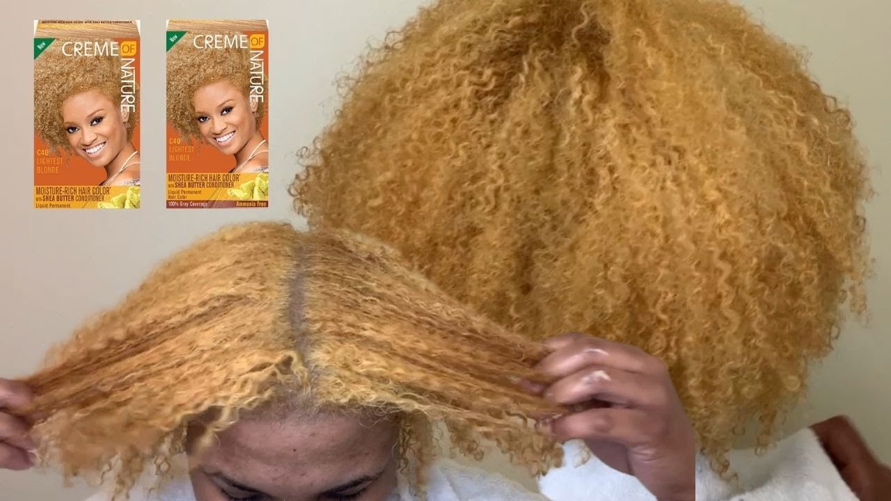 Impulsively Dying My NATURAL hair BLONDE | No Bleach? | No Breakage| Cream Of Nature Lightest Blonde