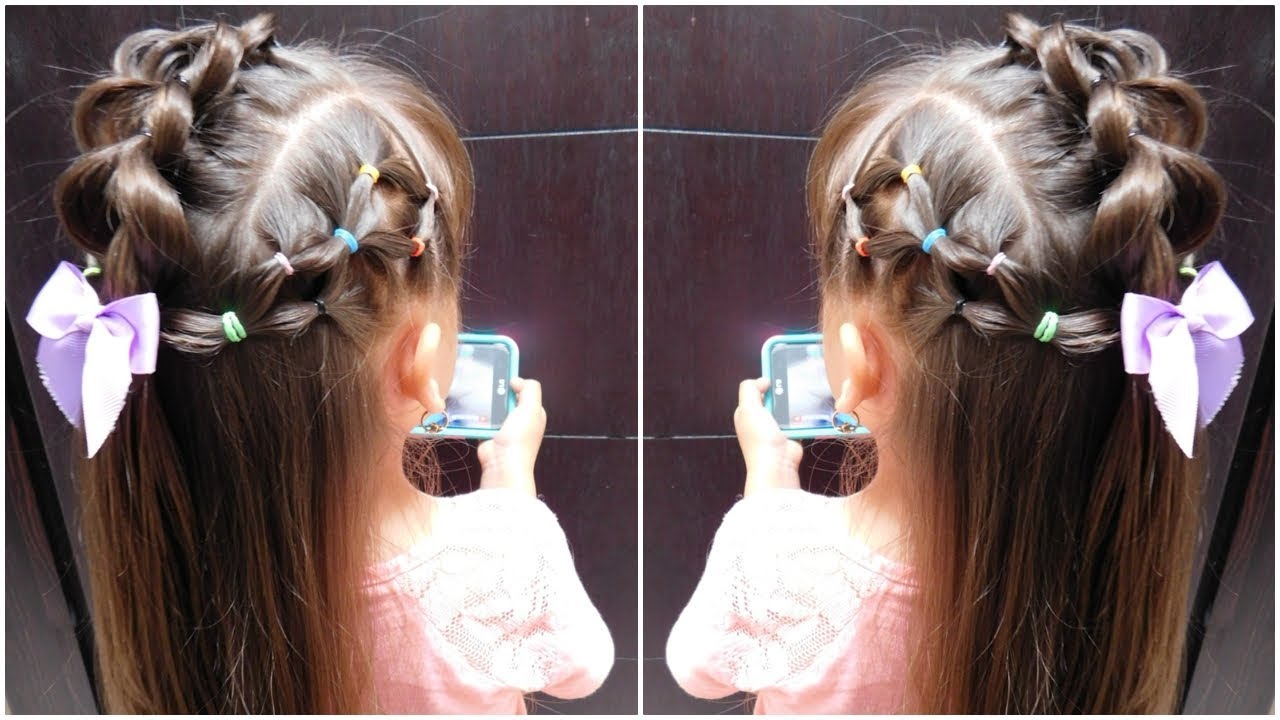 💞Penteado com ligas e tran&ccedil;a falsa😎frisyre med str&oslash;mpeb&aring;nd og falsk flette✨️pull through braid