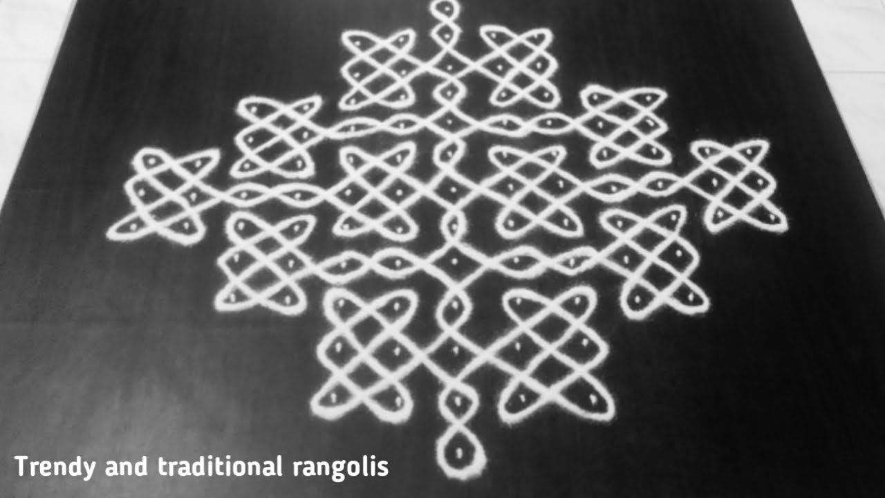 Big easy sikku kolam with 13x3 dots | Kambi kolam | Trendy and traditional rangolis