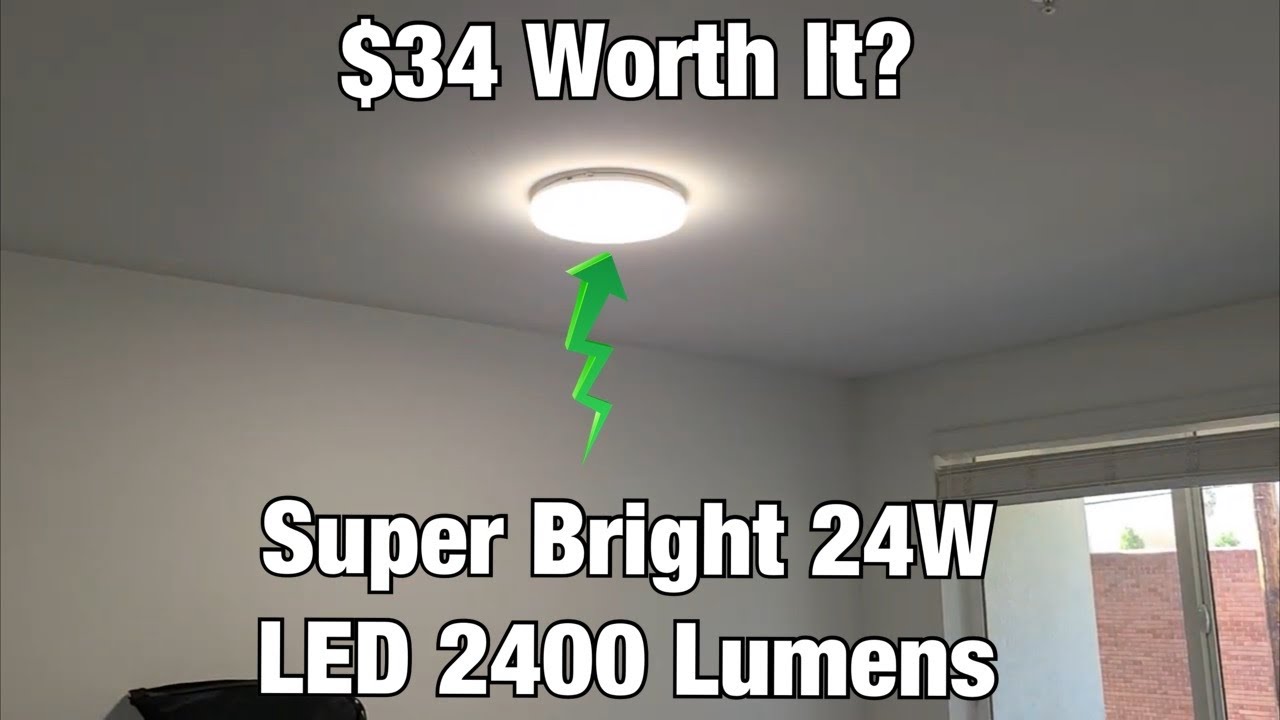 LE Flush Mount Ceiling Light Fixture 2400 Lumens ($34 Worth It?)