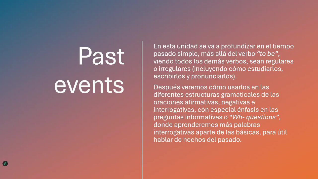 Class 1 - Simple past