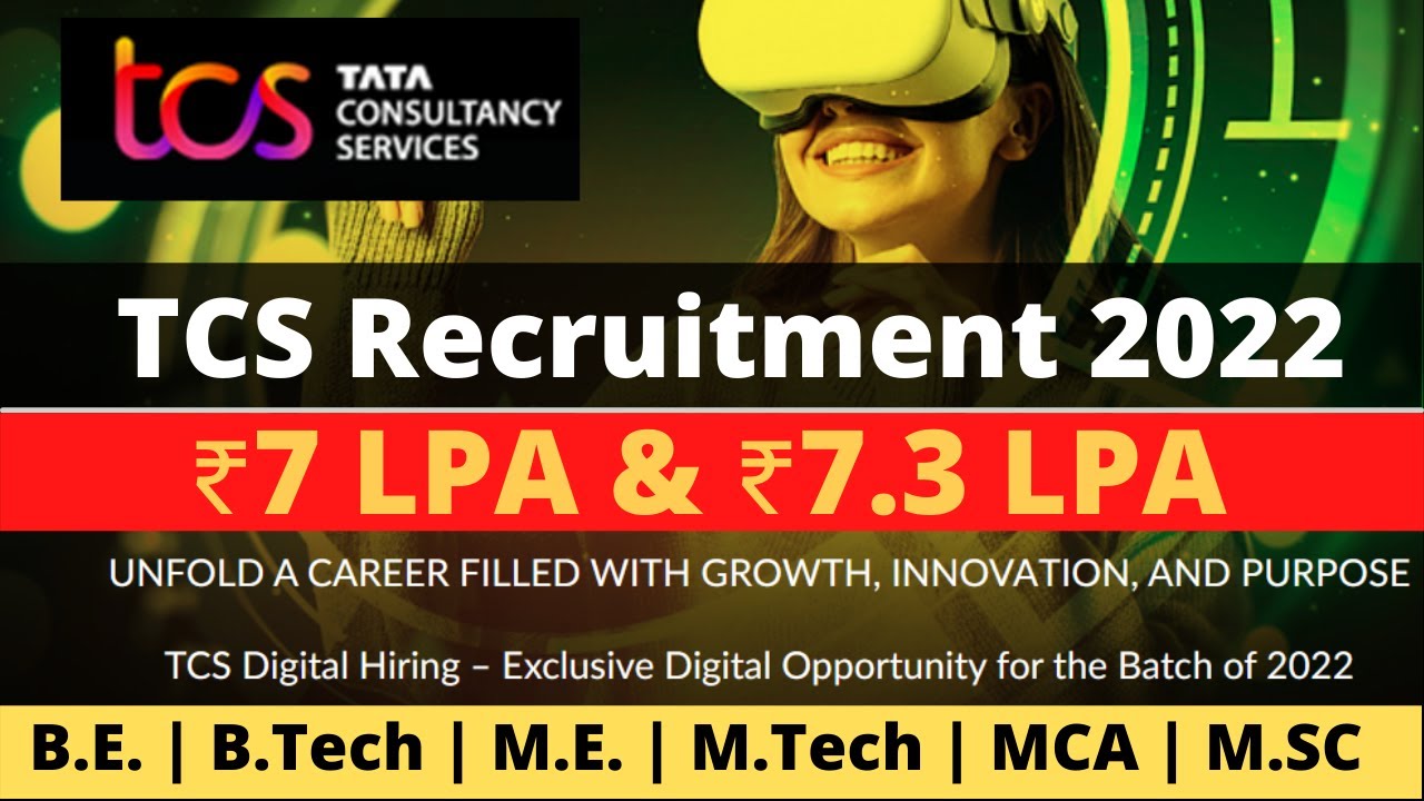 TCS Recruitment 2022 | TCS Digital Hiring &ndash; Direct Digital Opportunity for the Batch of 2022