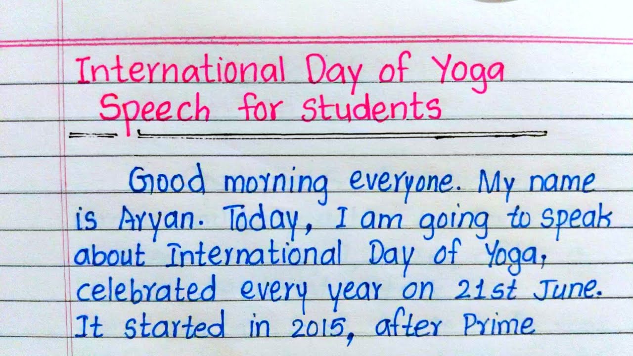 Yoga Day Speech in English 2025 | International Day of Yoga Speech in English 2025 | Yoga Day Theme