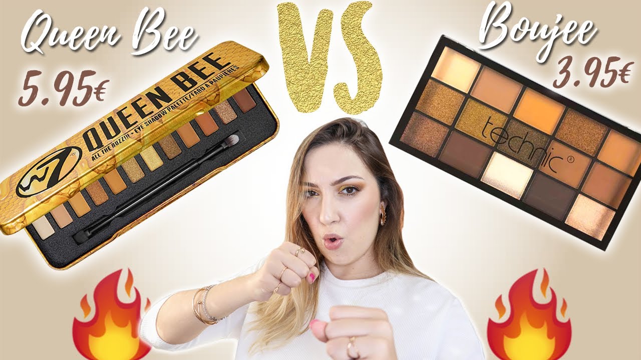 🔥BATALLA de PALETAS!! Clones | Queen Bee VS Boujee | Swatches y Makeup | Lucha W7 VS Technic