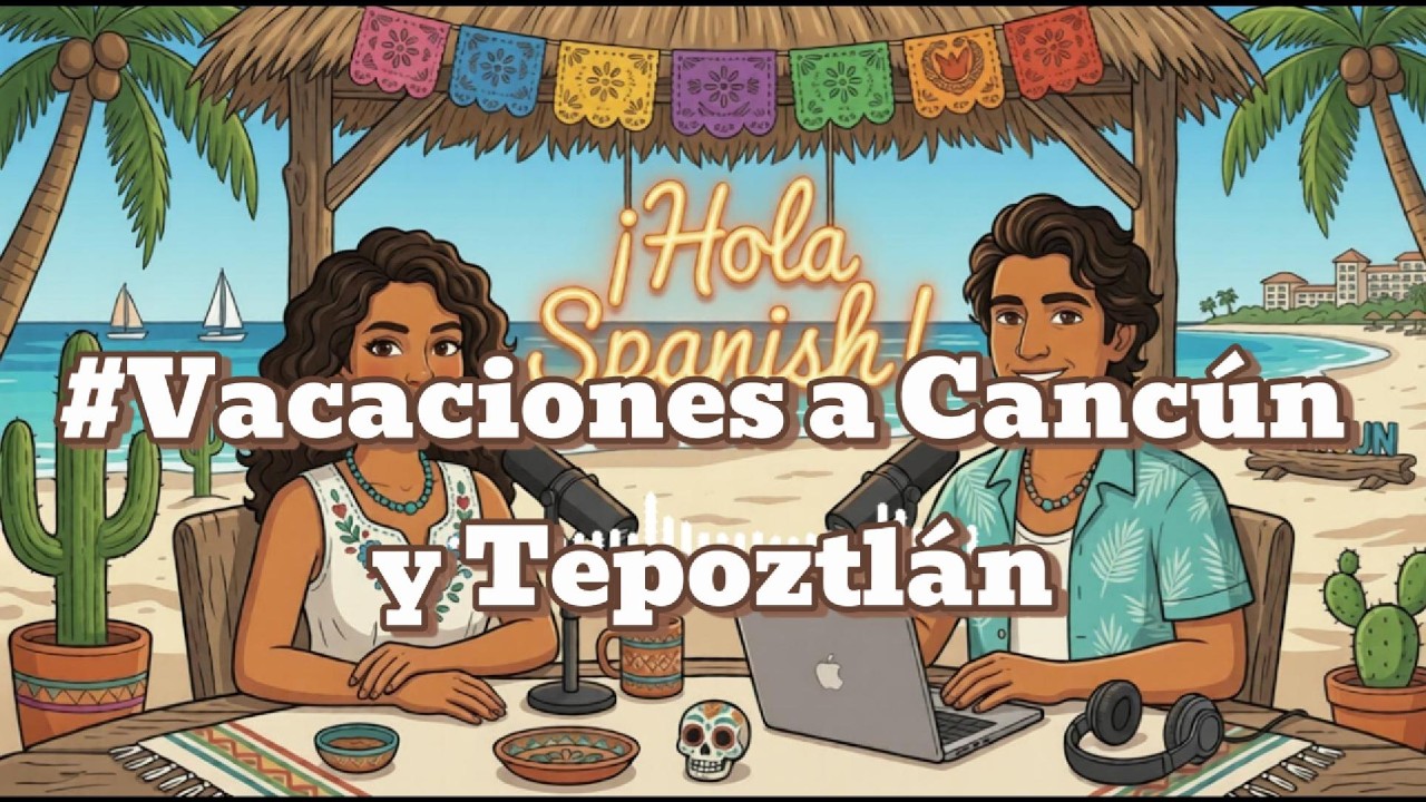 Easy Spanish Listening & Fluency Practice | Vacation to Cancun and Tepoztlán | Spanish Podcast