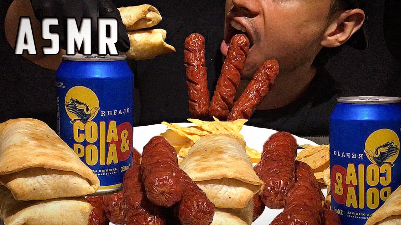 ASMR ESPAÑOL BURRITOS DE POLLO CON QUESO CHEDDAR + CHORIZOS DE TERNERA (EATING SOUNDS) | DIEGO ASMR