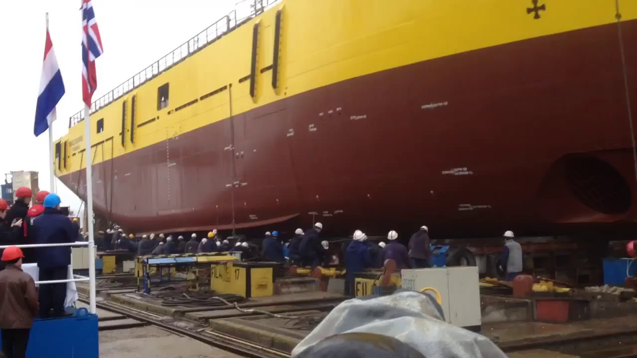 Launch of a PSV 3300 in Damen Shipyards Galati