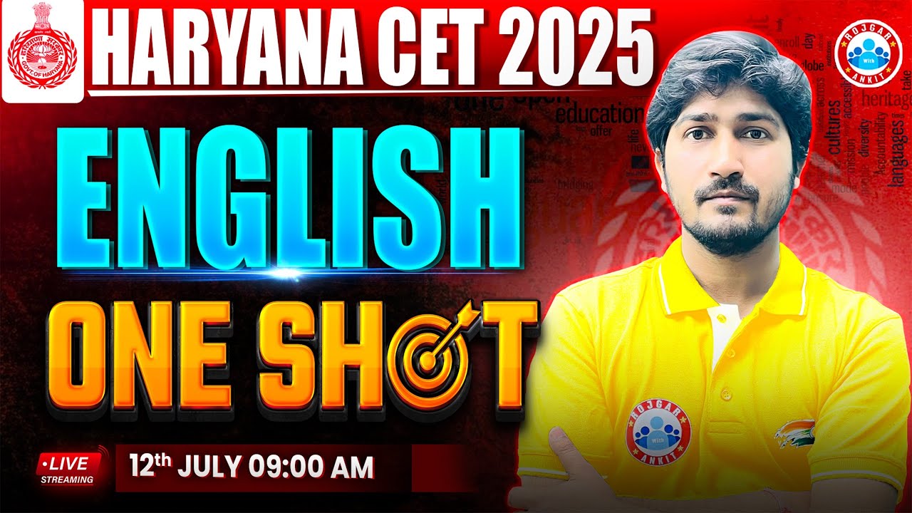 Haryana CET English Marathon Class 2025 | HSSC CET English One Shot Revision | By Vipin Sir