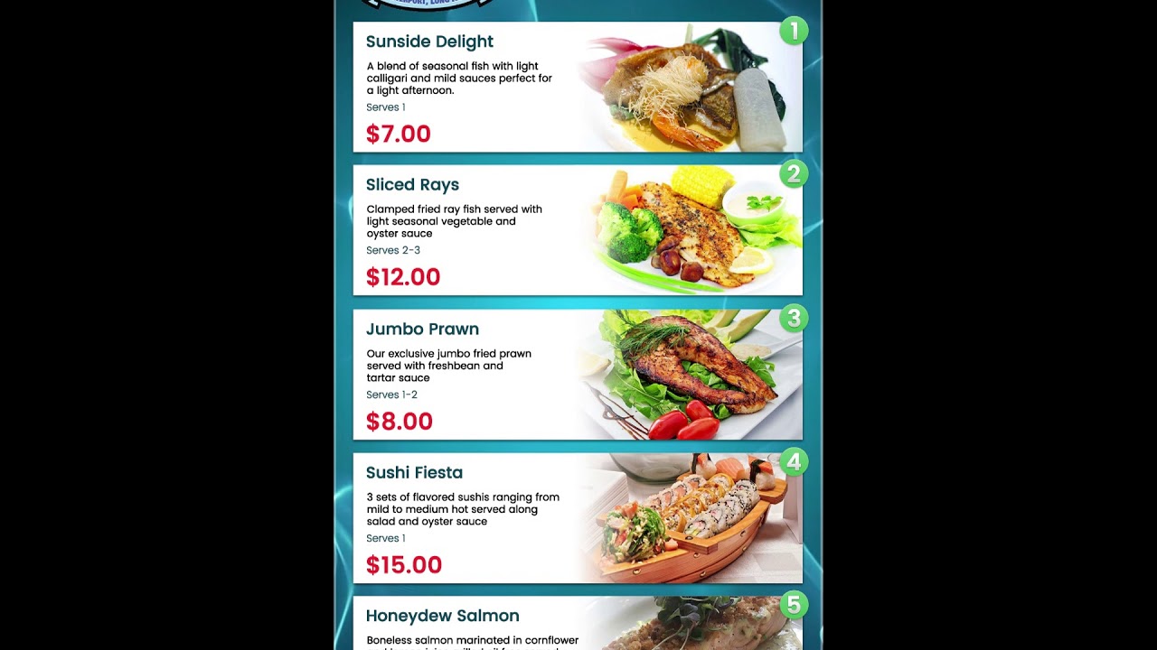 AdSlide Digital Menu Board Example (Portrait)
