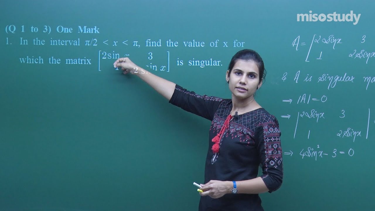CBSE 11&12th Mathematics | 20. Determinants | CBSE Pattern Question Exercise | In Eng | By Misostudy