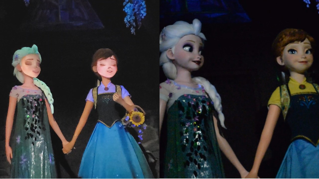 Frozen Ever After - Full Ride Comparison - Screen Faces VS Proper Animatronic Faces | EPCOT