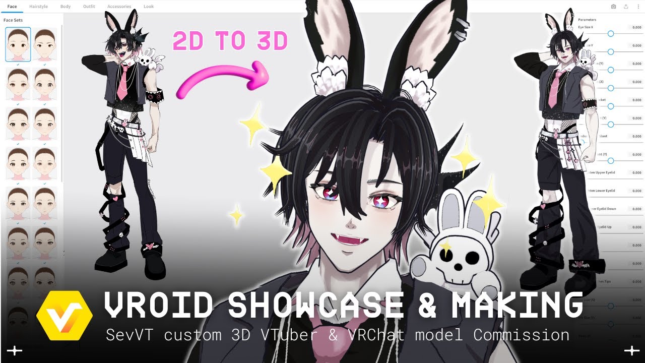 ☆ SevVT☆ 3D VTuber & VRChat Avatar Commission | VRoid 3D Model Making【#VRoid Studio Speedsculpt】