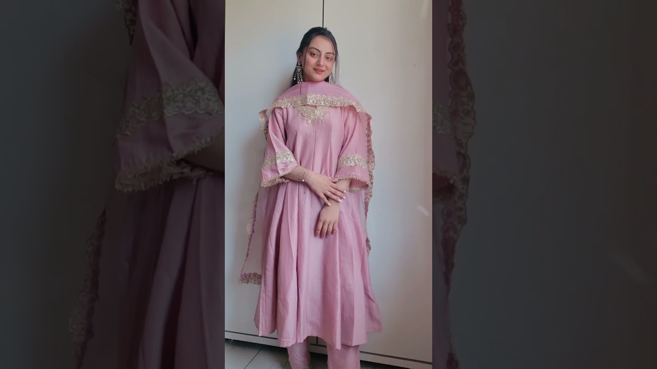 Prettiest Anarkali Kurta Set with Bell Sleeves🩷 #viral #youtubeshorts #shorts #myntra #trending