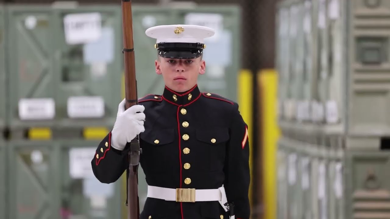 U.S. Marines with the Silent Drill Platoon conduct training in Yuma