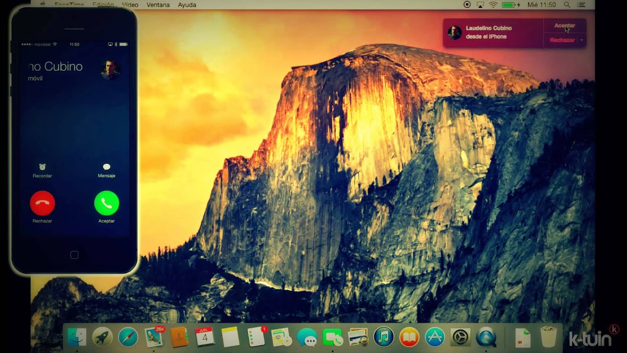 Yosemite OS X. Como contestar llamadas de telefono en Mac.