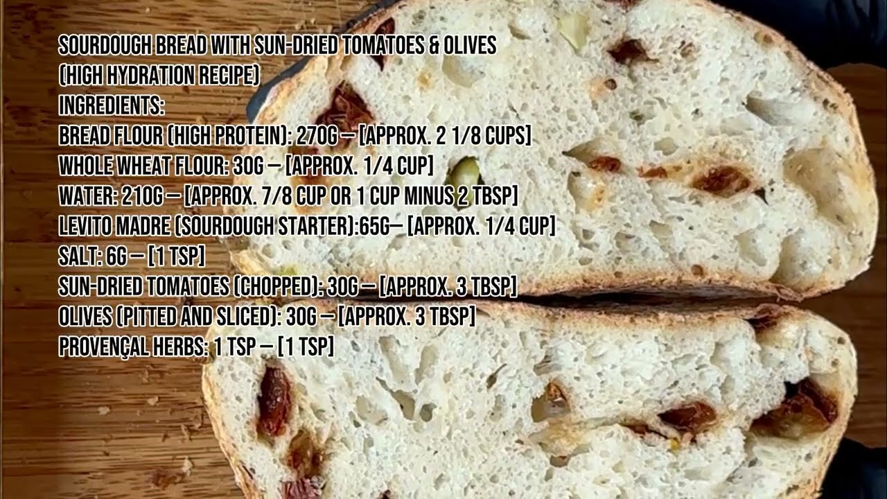 Sourdough Bread with Olives & Tomatoes 🥖 Покроковий рецепт хліба на заквасці
