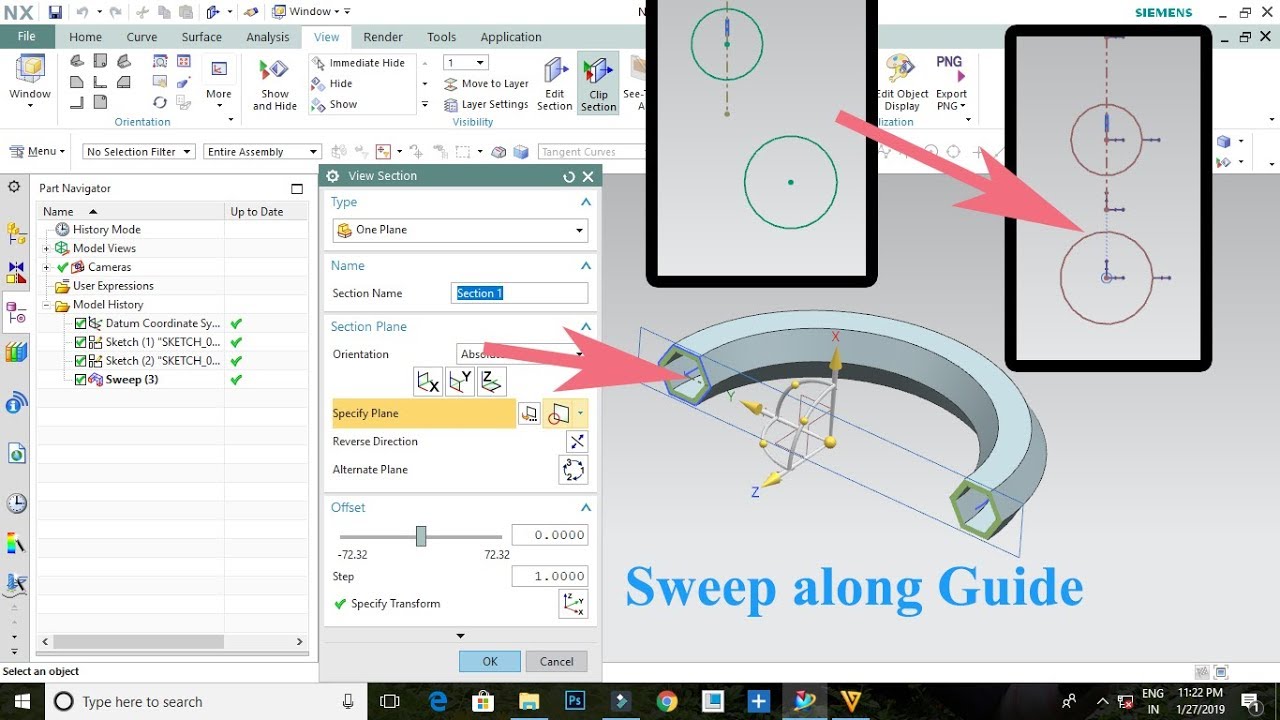 Nx Cad Sweep Along the Guide -- Tamil