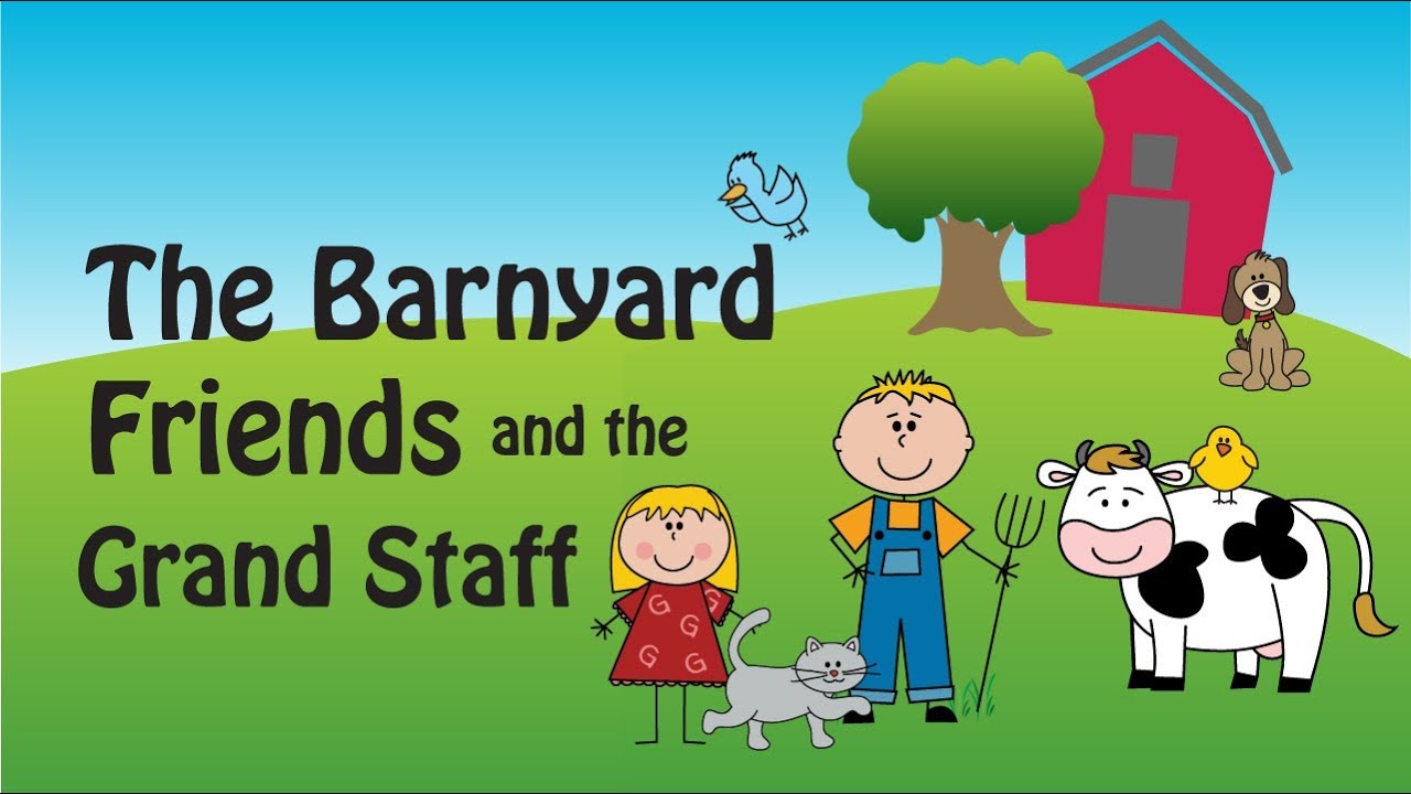 The Barnyard Friends and the Grand Staff music notes