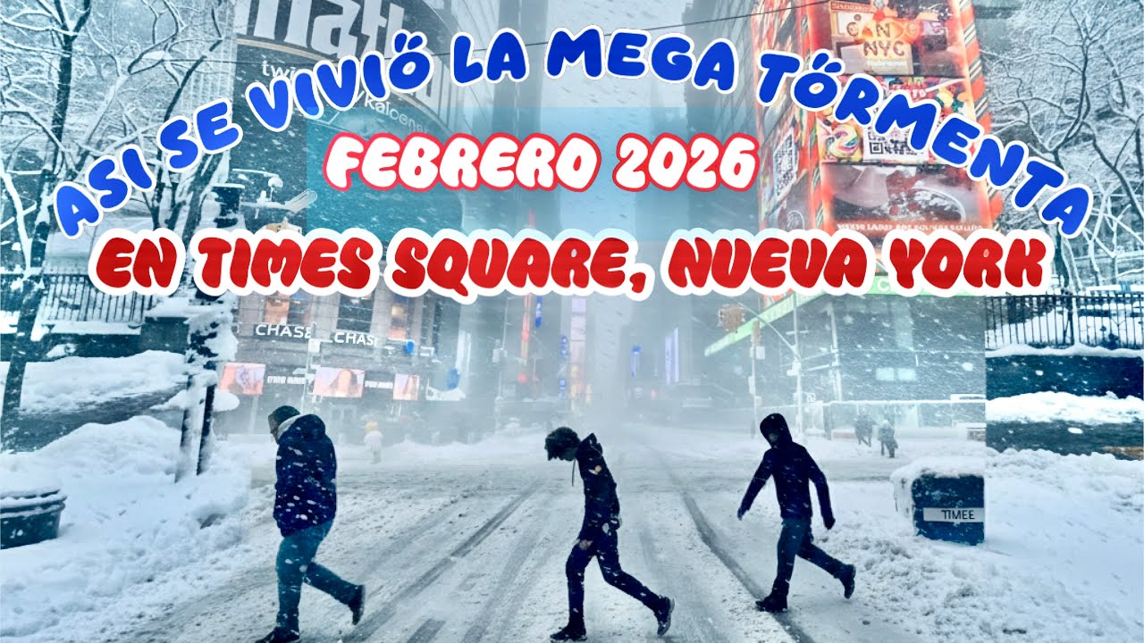 Times Square bajo la tormenta: el caos y la belleza en Nueva York.