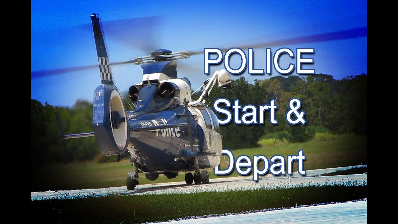 Big Police Helicopter Start & Depart - Eurocopter AS365 Dauphin