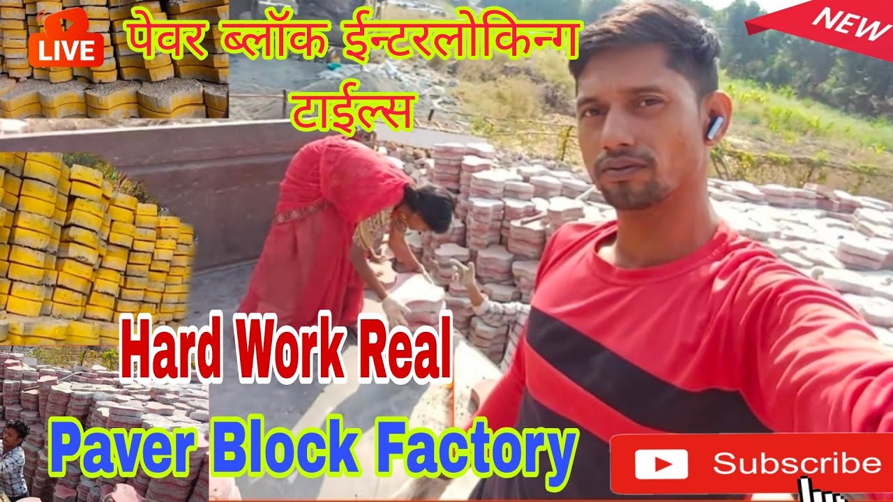 पावर ब्लॉक इंटरलॉकिंग टाइल्स कैसे लोडिंग होता है ? Hardworking Paver Block Factory NoorhasanIdrishi 