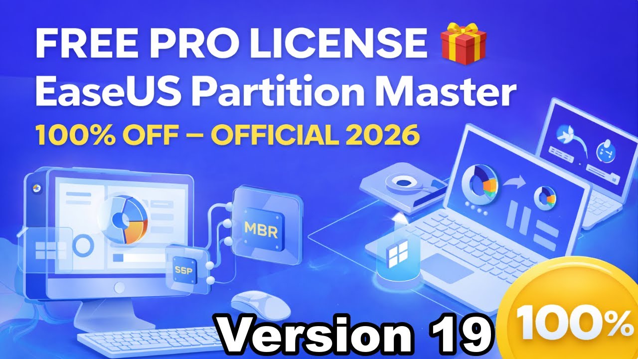 EaseUS Partition Master Pro Giveaway 🎁 | Official License Key Free Activation #partitionmaster #key