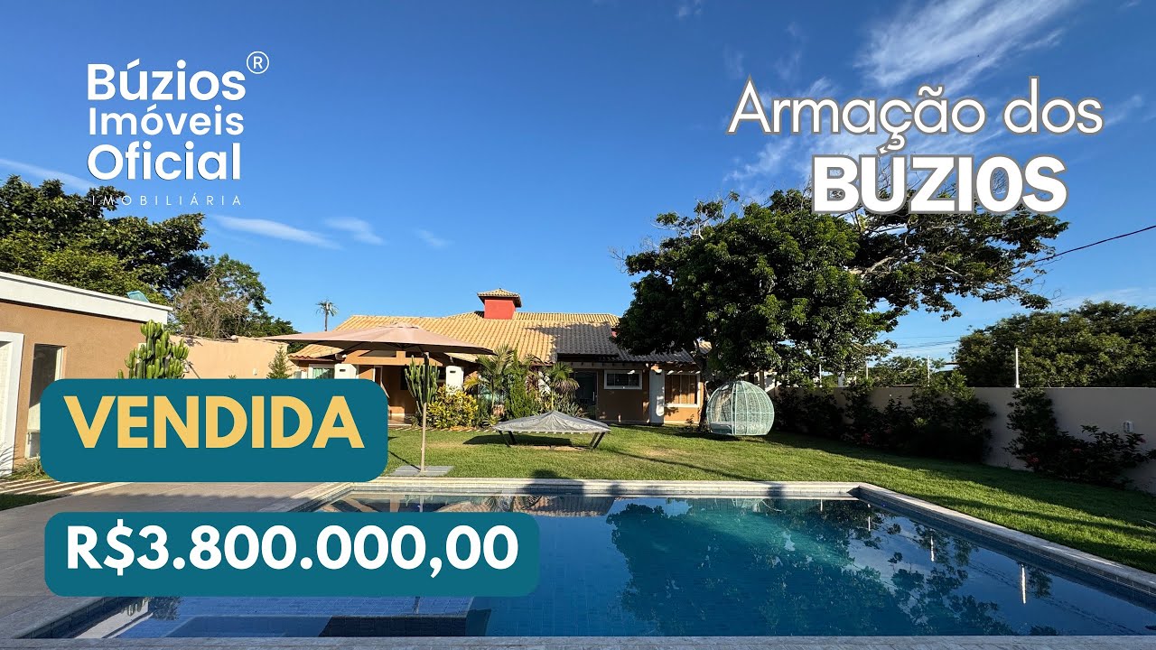 CASA FANT&Aacute;STICA A 150M DA PRAIA EM B&Uacute;ZIOS, 6 su&iacute;tes e lazer completo.