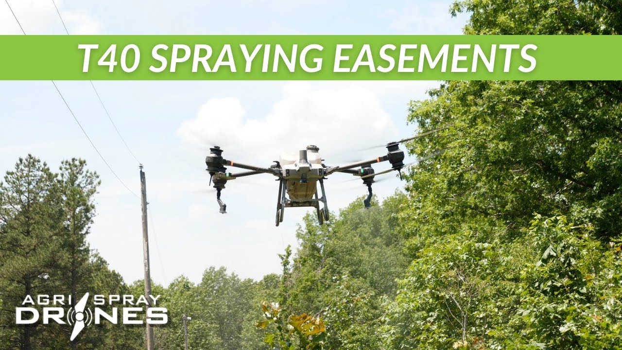 Easement Spraying with DJI Agras T40 | Agri Spray Drones
