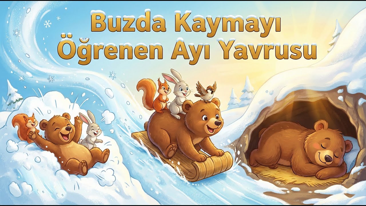 Buzda Kaymayı Öğrenen Ayı Yavrusu - Uyku Zamanı Masalları #11 #masal #masaldinle #uykumasalı 