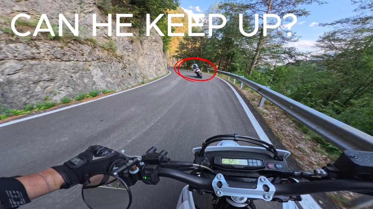 POV: STRAIGHT PIPE Supermoto vs BMW S1000R - Italy Mountain Chase