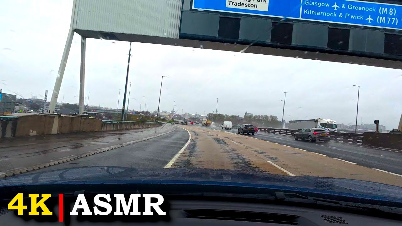 🏴󠁧󠁢󠁳󠁣󠁴󠁿 Drive from Sunny Aberdeen to Rainy Glasgow | ASMR (no talking) | sun and rain | Scotland