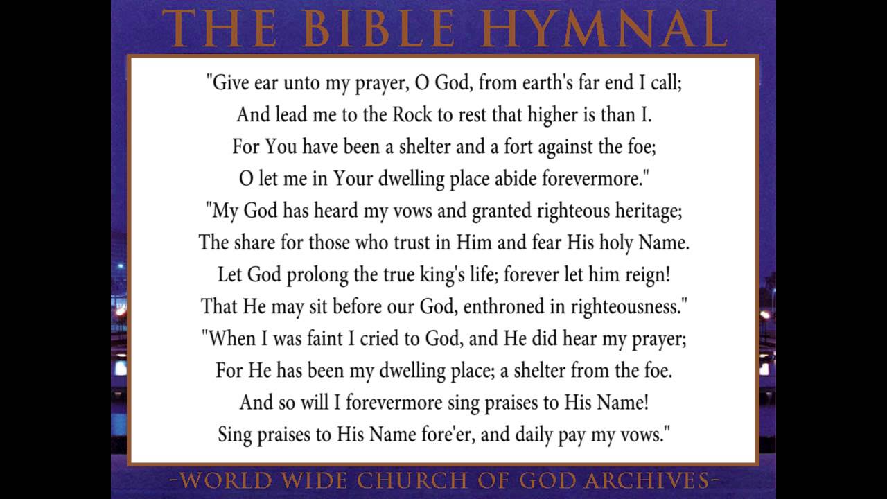 49.GIVE EAR UNTO MY PRAYER, O GOD-The Bible Hymnal of the Worldwide Church of God