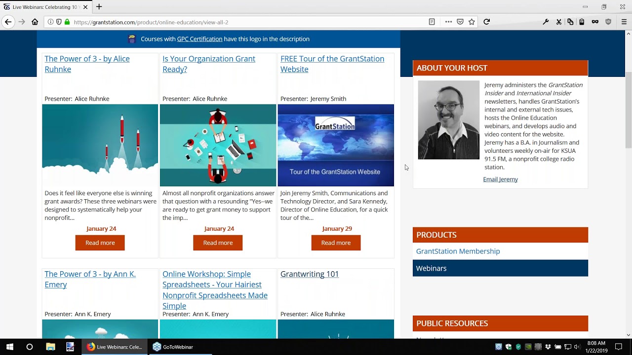 Tour of the GrantStation Website to Develop a Grantseeking Strategy