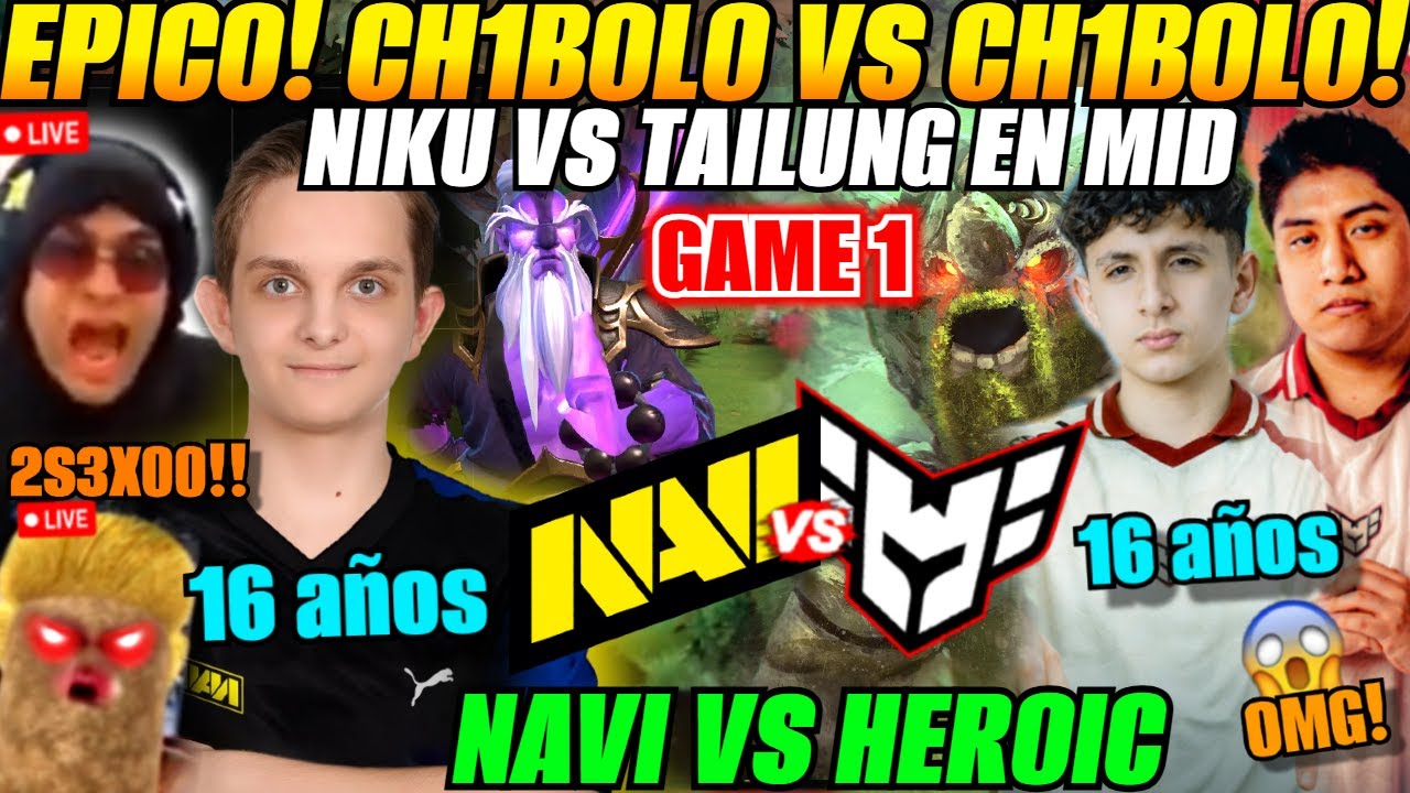 😲Tailung vs otro Ch1bolo de 16 en mid! analizan HEROIC vs NAVI Bo1 BLAST Slam VI😲Wisper, Tailung