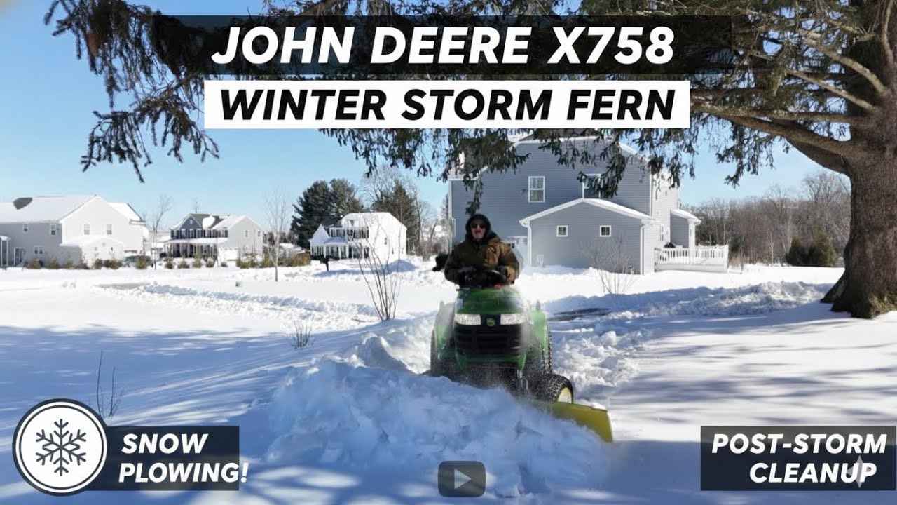 Plowing Deep Snow: John Deere X758 vs Winter Storm Fern | Part II