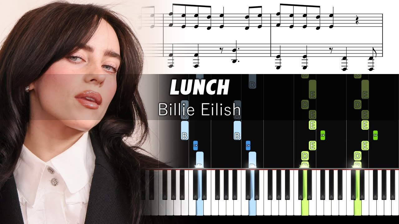 Billie Eilish - LUNCH - Piano Tutorial with Sheet Music