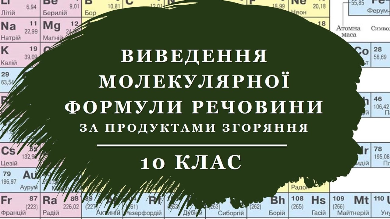 🟡10_Виведення молекулярної формули речовини за продуктами згоряння органічних речовин