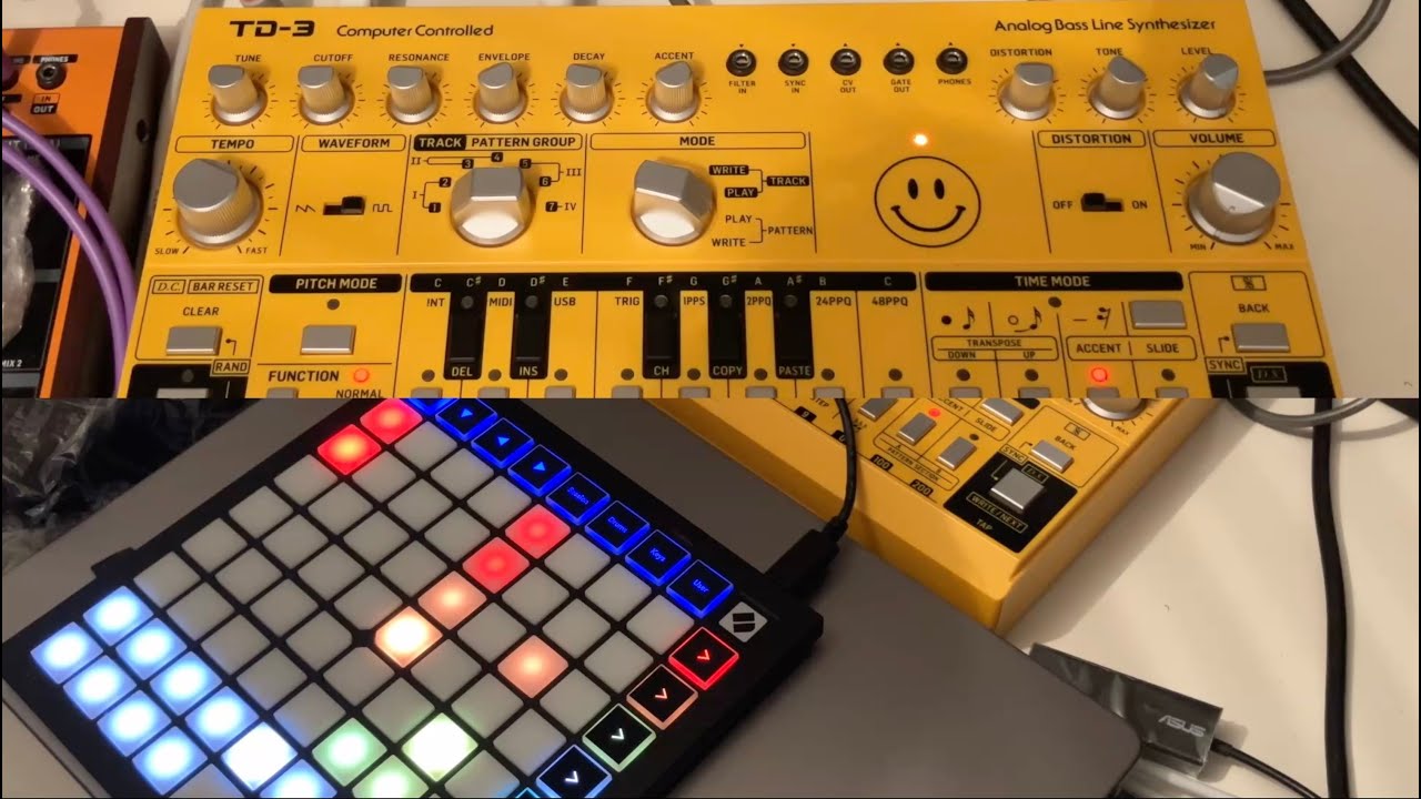 TD-3 with rock drums from the Alesis SR-16 (it kinda goes together!)