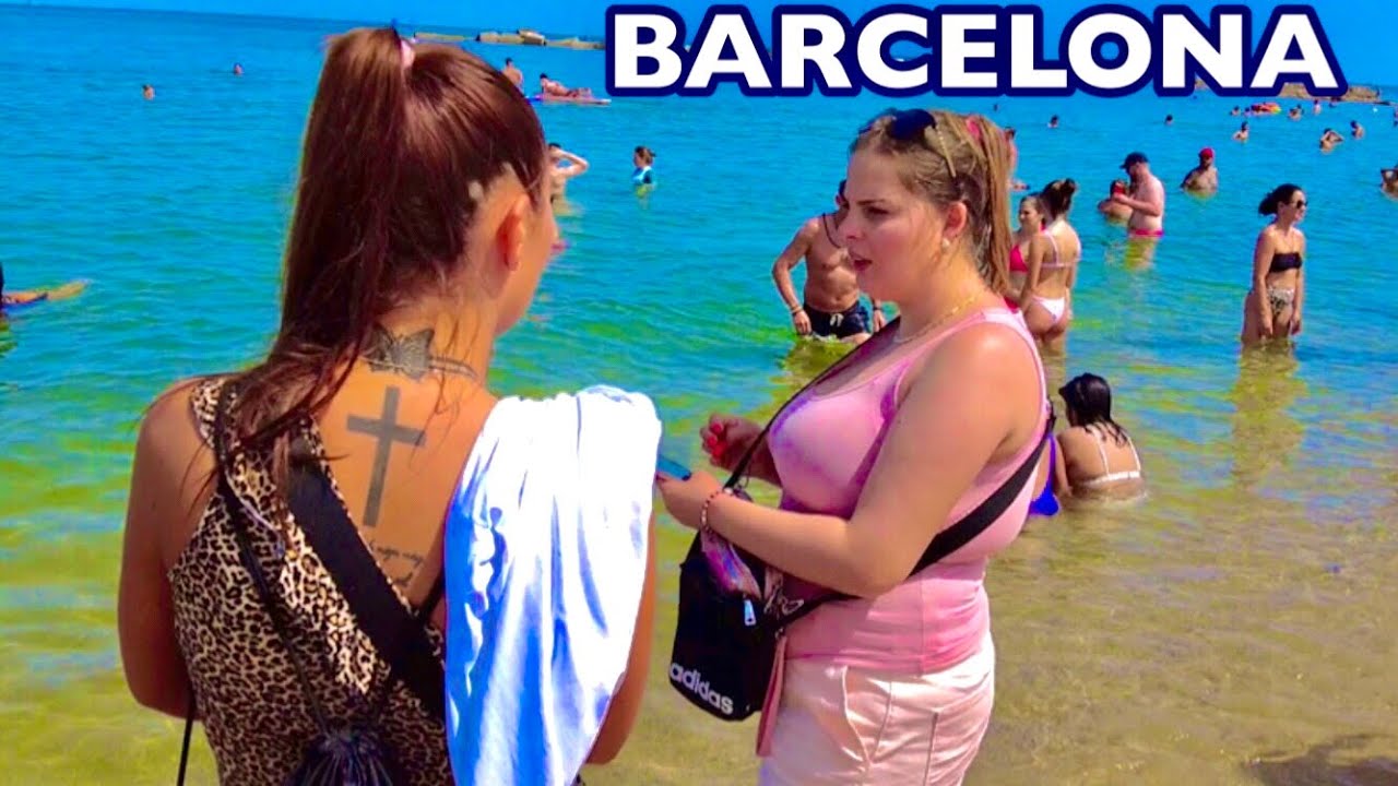 Beach Walk Spain - Amazing Barcelona Beach - Summer 2022