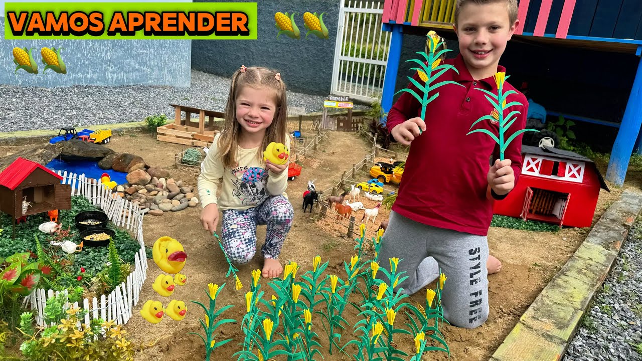 FAZENDINHA do MATHEUS e ISABELA - 🐤NASCEU PATINHOS🦢🐣- FIZEMOS uma PLANTAÇÃO de MILHO🌽-BOIS - PEIXE🐠 