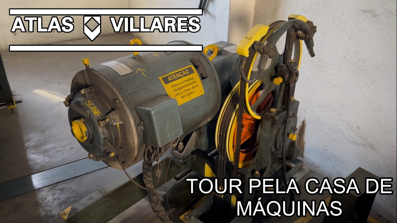 TOUR PELA CASA DE MÁQUINAS Elevadores Atlas ACBDVV MXBDVV Máquina CE 365