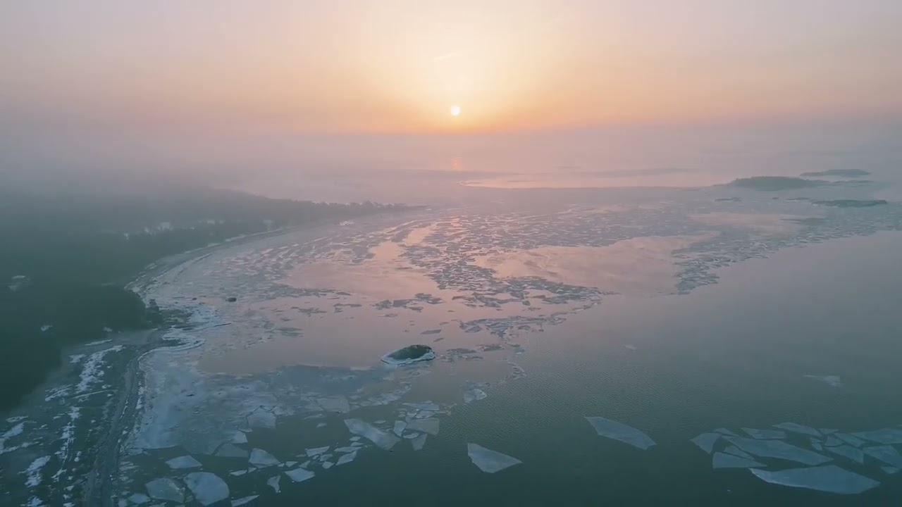 Hanko 10.3.2026. Video tämän aamuisesta auringonnousun aikaan kuvatusta maisemasta.