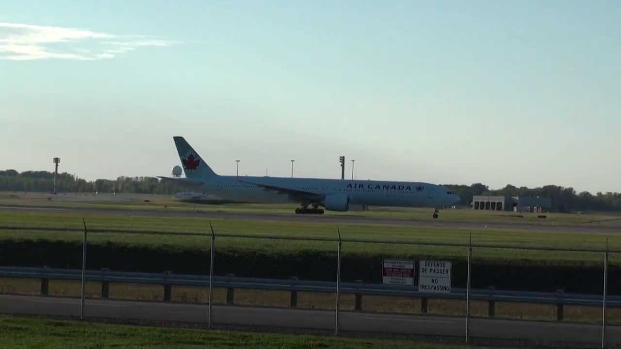 Air Canada Boeing 777-333/ER (C-FRAM) Taxi + Takeoff 24L CYUL Montreal