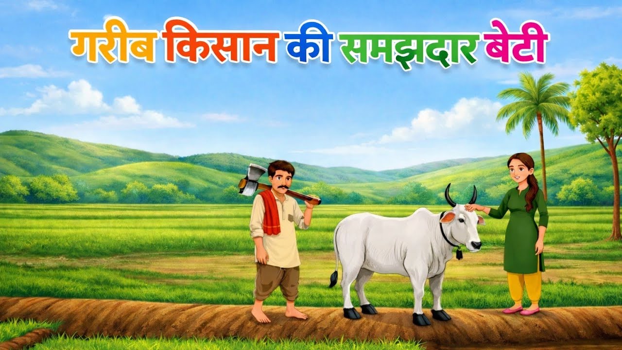 गरीब किसान और उसकी होशियार बेटी |  | 2D Animation Hindi Kahani | Kisan ki beti |