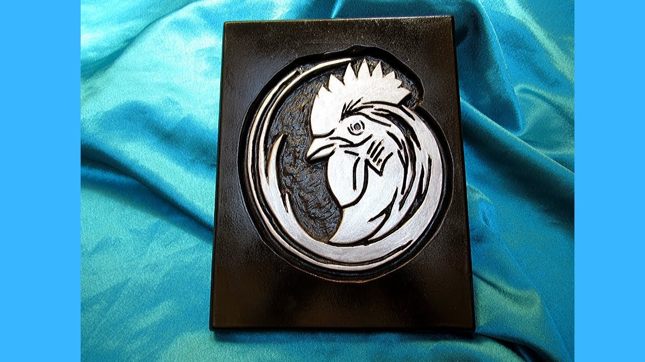 Wood carving | Carving a rooster relief on MDF using a dremel rotary tool