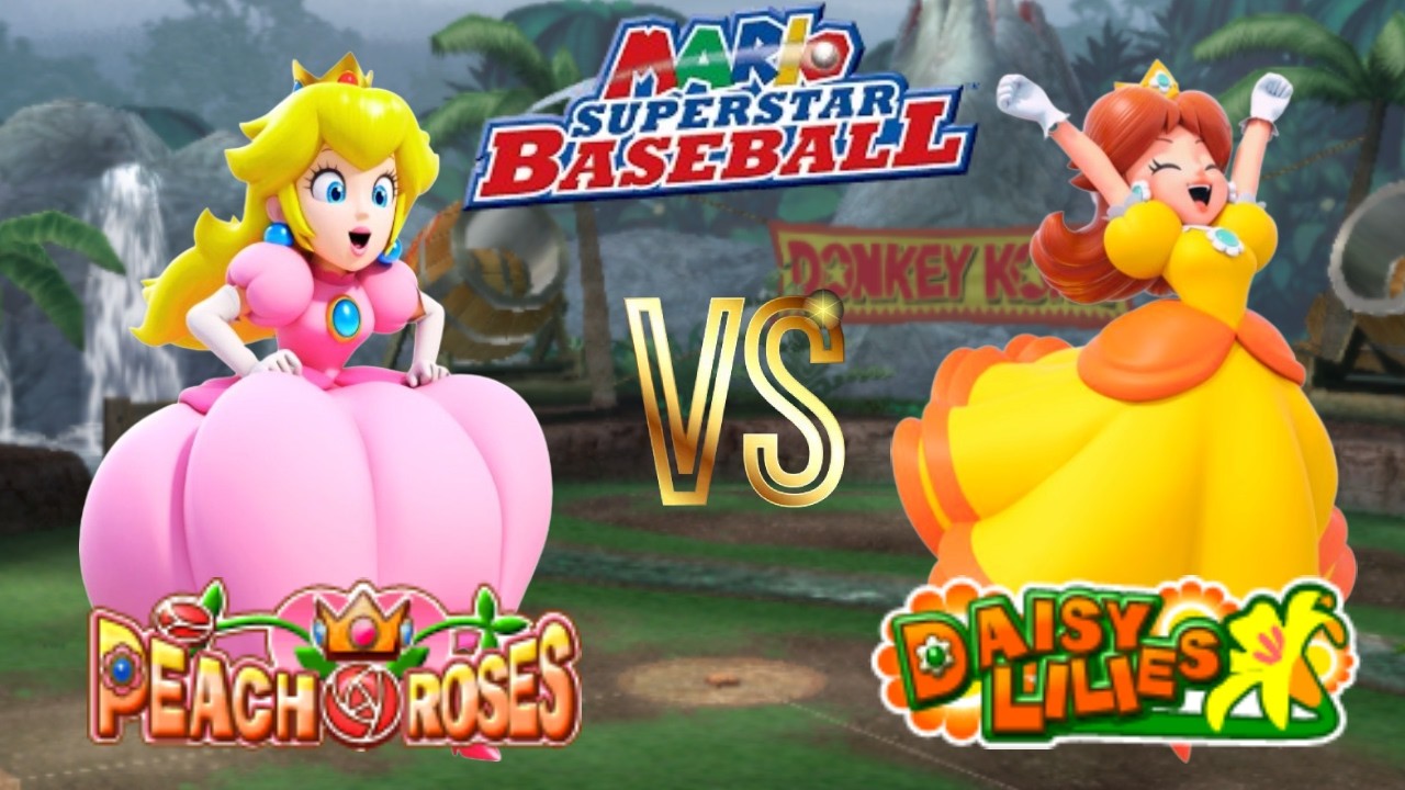 Mario Superstar Baseball - Peach vs Daisy [DK Jungle]