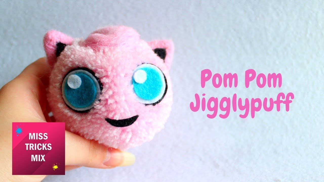 Pom Pom Jigglypuff Pokémon Keychain DIY Tutorial.