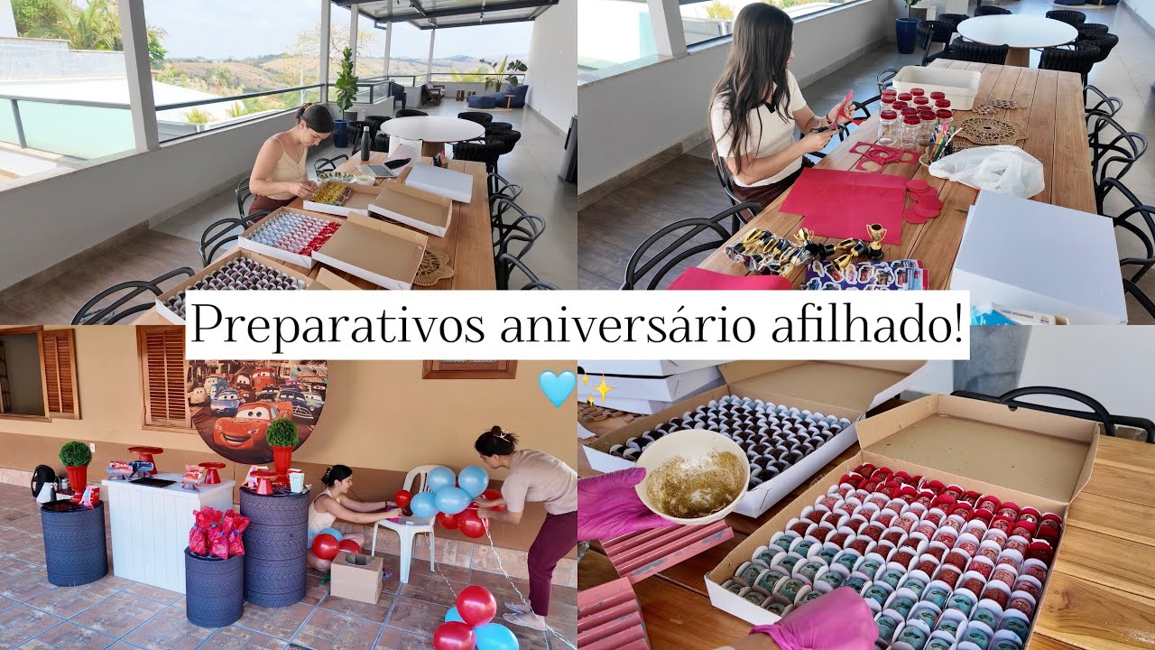 Preparativos do aniversário do meu afilhado 🥳 Docinhos, decoração e centros de mesa, mostrei tudo!