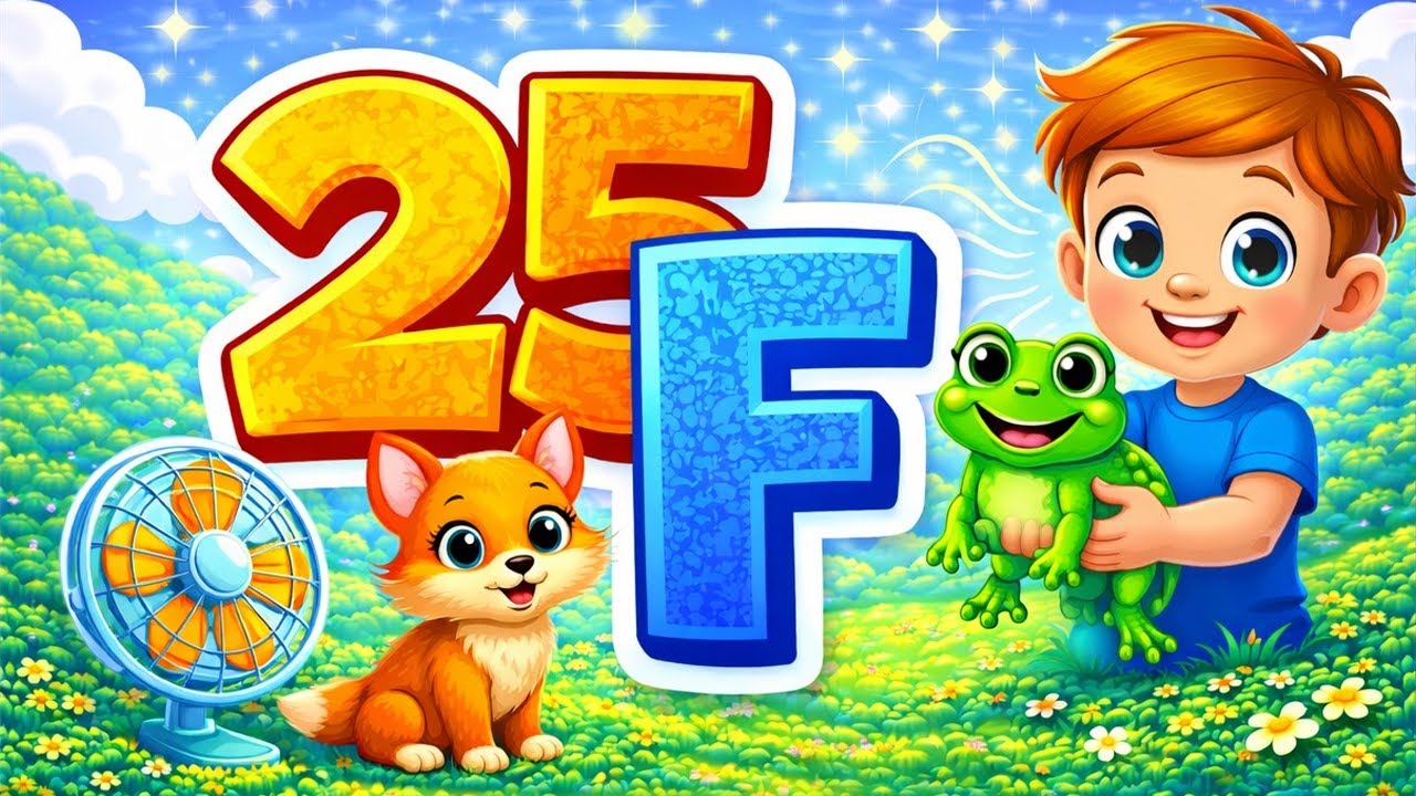 25 Words From Alphabet F | Learn Letter F Words for Kids | ABC Learning for Toddlers