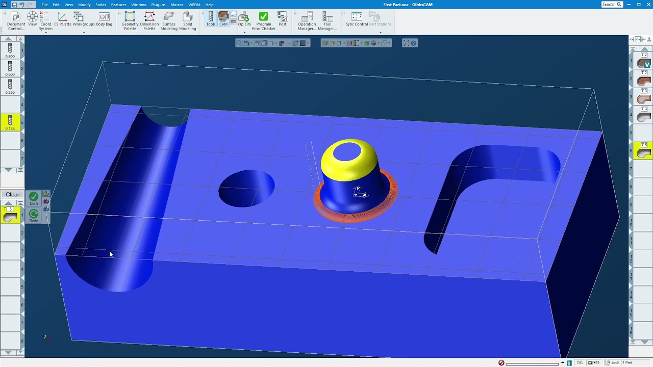 Gouge Protect of 3D surfacing, GibbsCam